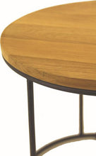 Set of 3 - Eligio Side Tables - 40-50cm - Oak + Black Metal