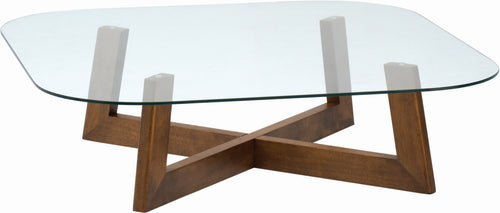 Paxton Coffee Table - 112cm - Glass + Cocoa
