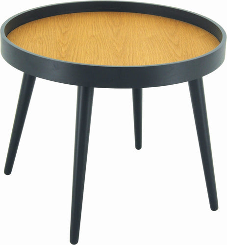 Millard Coffee Table - 55cm - Oak + Black Ash