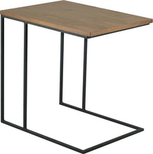 Myron Side Table - Black Metal + Walnut