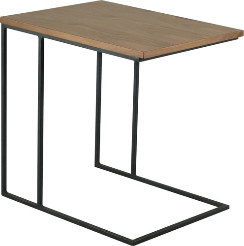 Myron Side Table - Black Metal + Walnut
