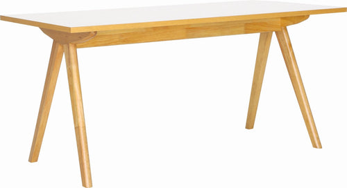 Maden Dining Table - 160cm - Natural + White Laminate
