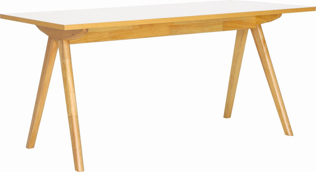 Maden Dining Table - 160cm - Natural + White Laminate