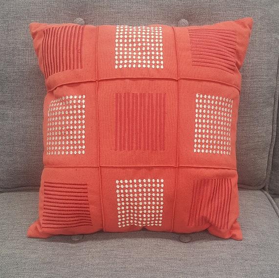 Clearance Couch Cushions - Red Squares