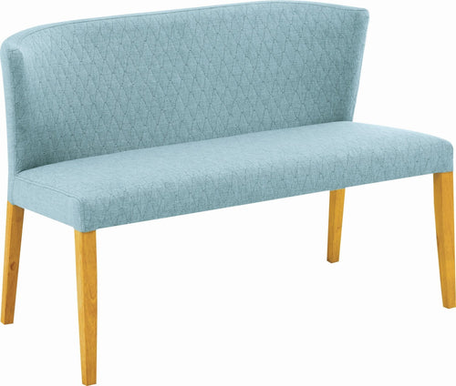 Rhoda Love Seat - Oak + Aquamarine
