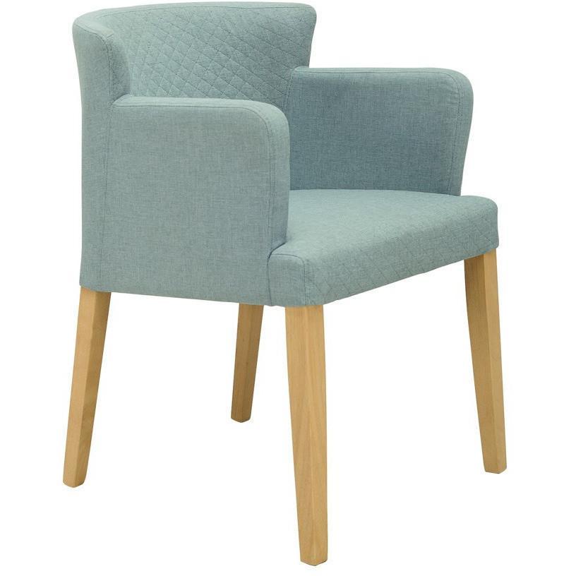 Rhoda Dining Armchair - Oak + Aquamarine