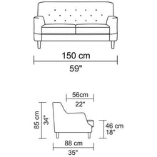 Retro  2 Seater in Grey   | Modern Furniture Melbourne Sydney Brisbane Adelaide Perth