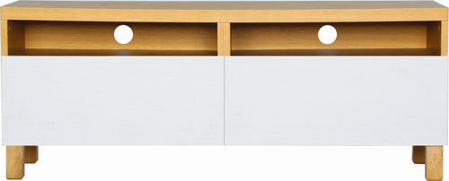 Gordy TV Unit - 120cm - Natural + White