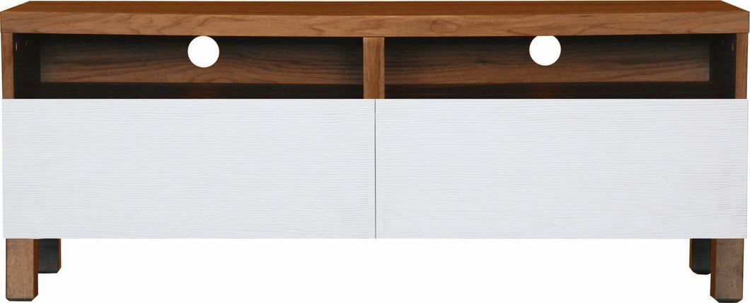 Gordy TV Unit - 120cm - Cocoa + White