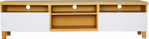 Gordy TV Unit - 180cm - Natural + White