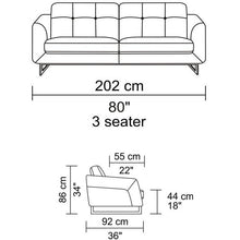 Oriana 2 Seater Grey Sofa | Modern Furniture Melbourne Sydney Brisbane Perth Adelaide