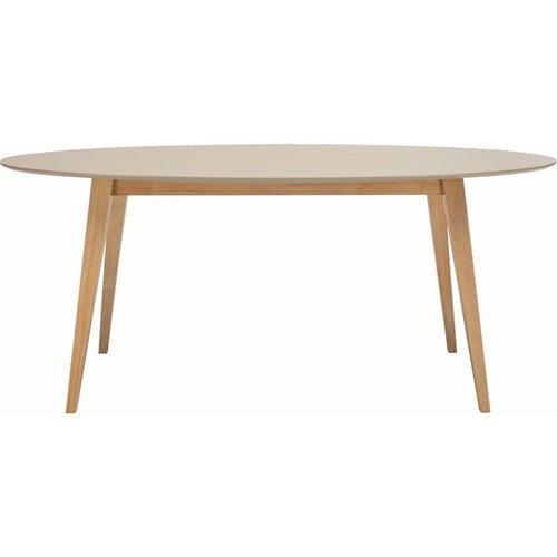 Oval Dining Table In Taupe Grey