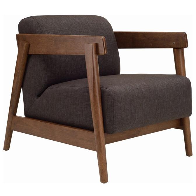 Daewood Lounge Chair In Cocoa & Dark Grey