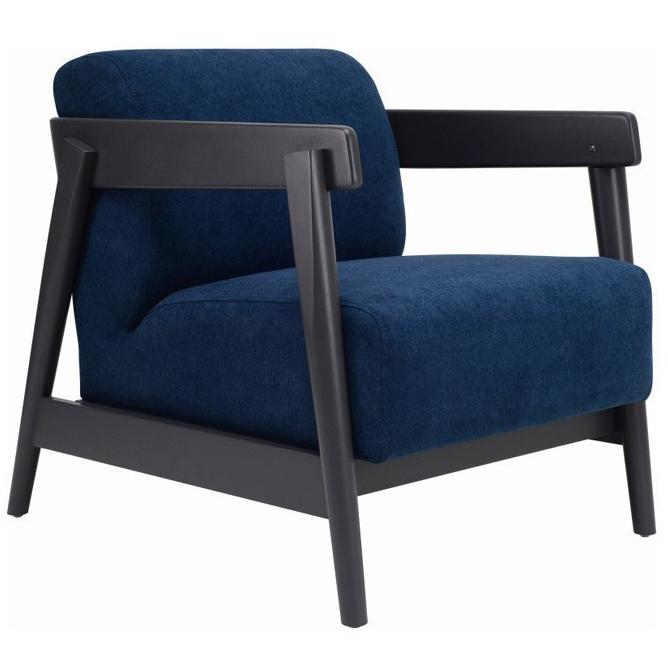 Daewood Lounge Chair In Graphite Grey & Midnight Blue