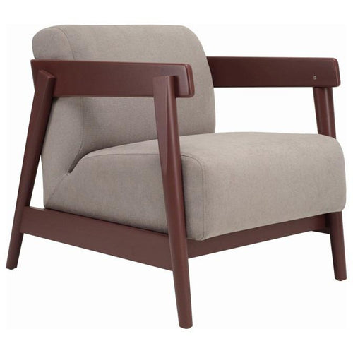 Daewood Lounge Chair In Penny Brown & Light Grey