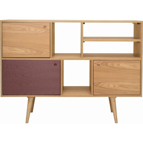 Locke Tall Sideboard In Penny Brown & Natural