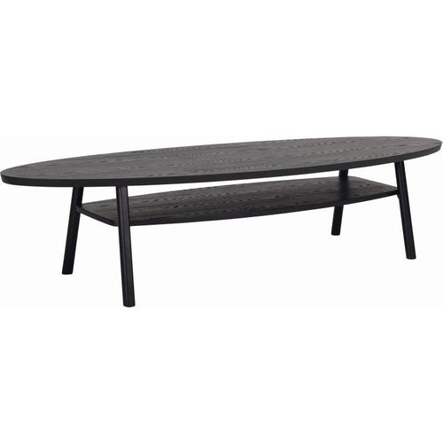 Saylor Oval Coffee Table In Black Ash