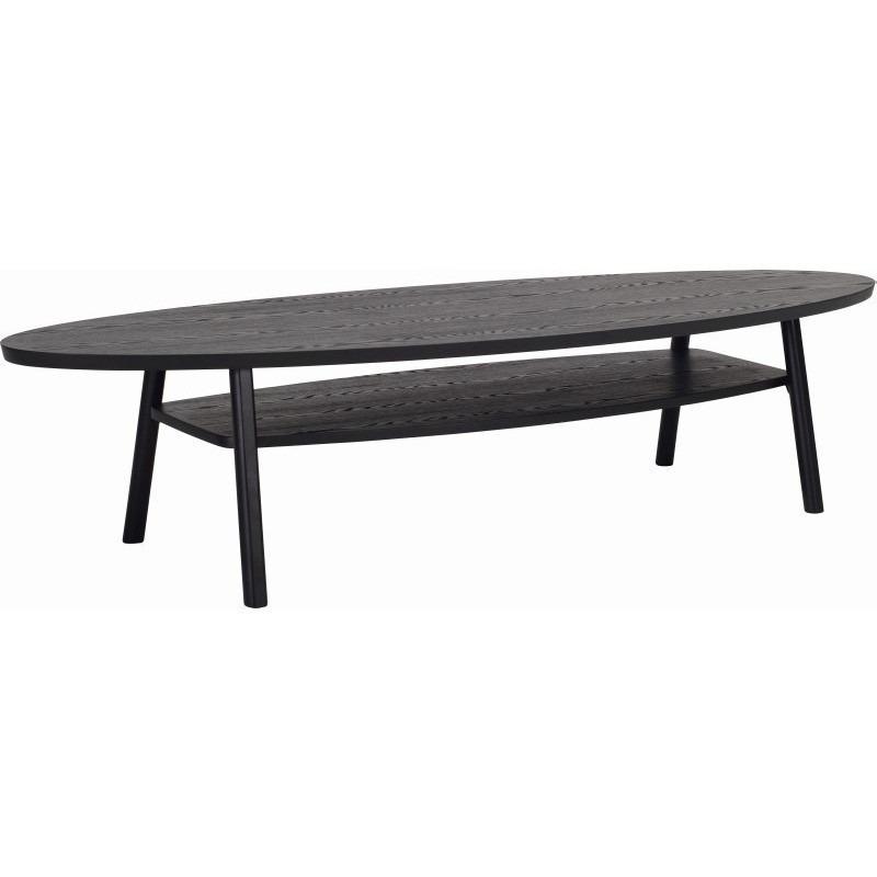 Saylor Oval Coffee Table In Black Ash
