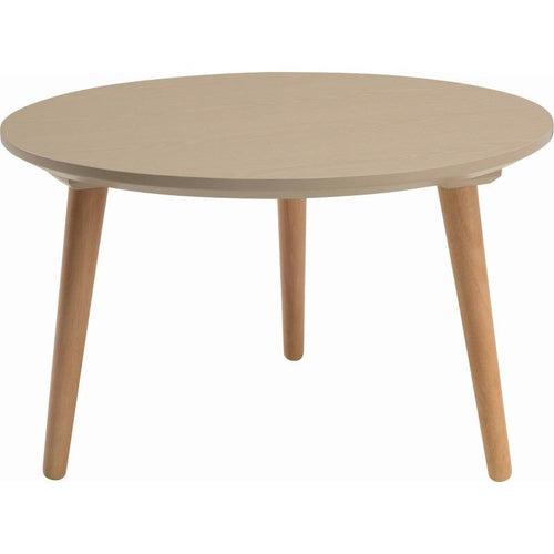 Carsyn Round Coffee Table In Taupe Grey