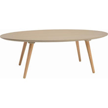 Carsyn Oval Coffee Table In Taupe Grey
