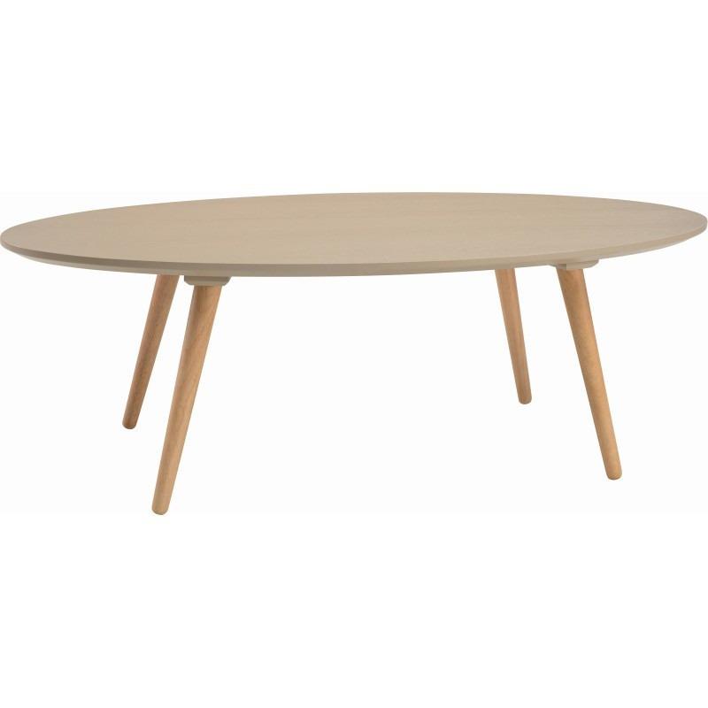 Carsyn Oval Coffee Table In Taupe Grey
