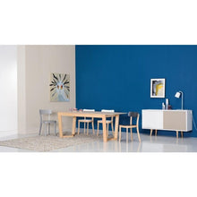 Locke Sideboard In White Lacquered and Taupe Grey
