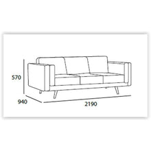CIVIC 3 Seater Sofa In Sandstone