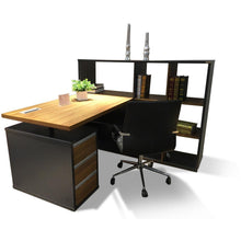 Niven Modern Workstation with Display Cabinet - 160cm