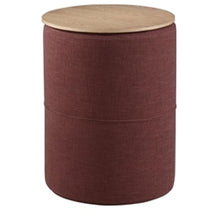 Etoree Side Table In Red & Walnut