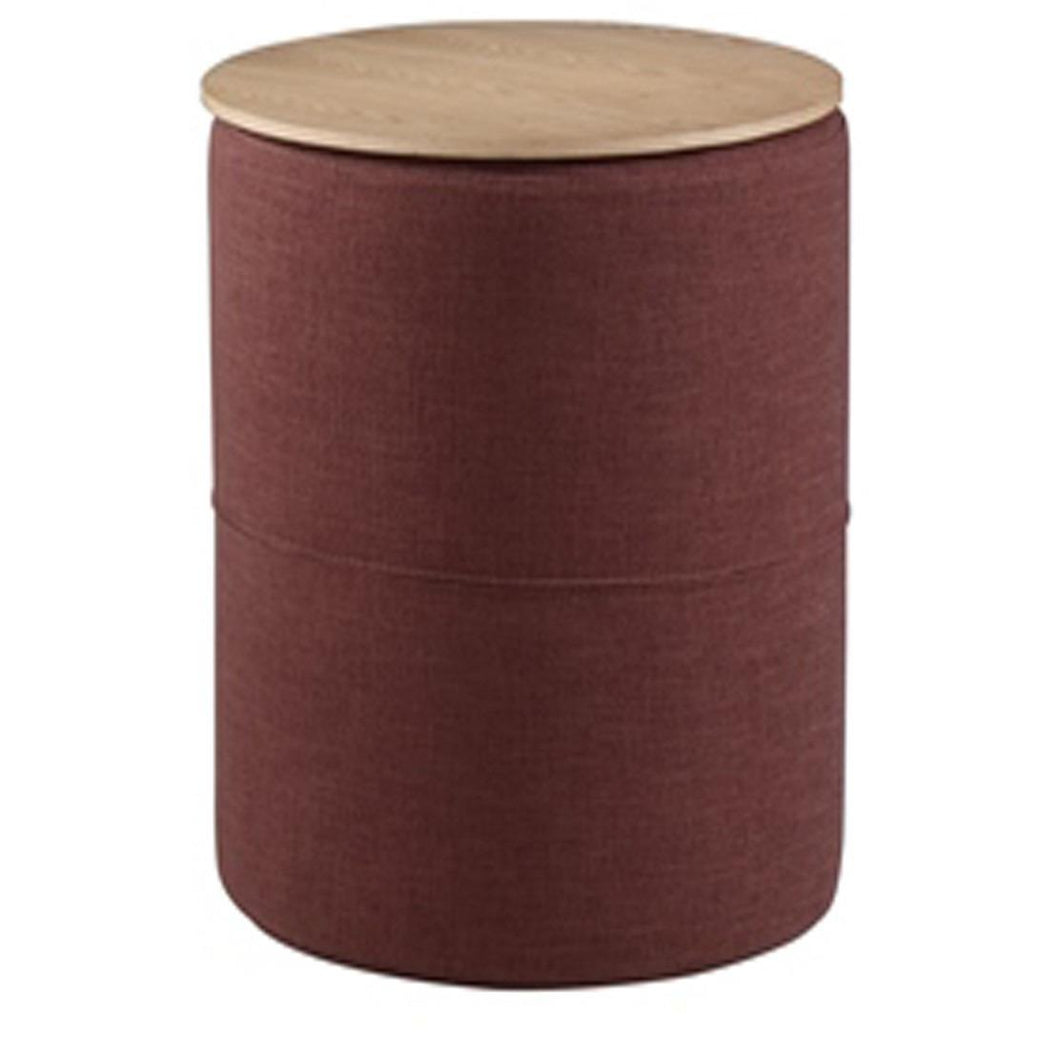 Etoree Side Table In Red & Walnut