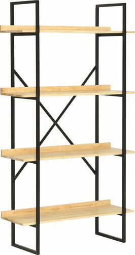 Egor Display Wall Unit  - 175cm - Natural Oak + Black Metal