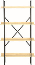 Egor Display Wall Unit  - 175cm - Natural Oak + Black Metal