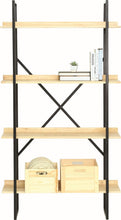 Egor Display Wall Unit  - 175cm - Natural Oak + Black Metal