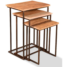 Wyatt Iron & Wood Side Table Set