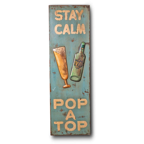 Wooden Wall Hanging In Antique Blue