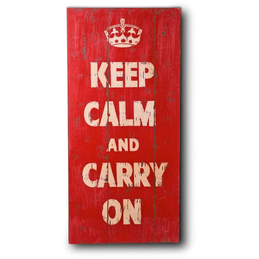 Wooden Wall Hanging In Antique Red