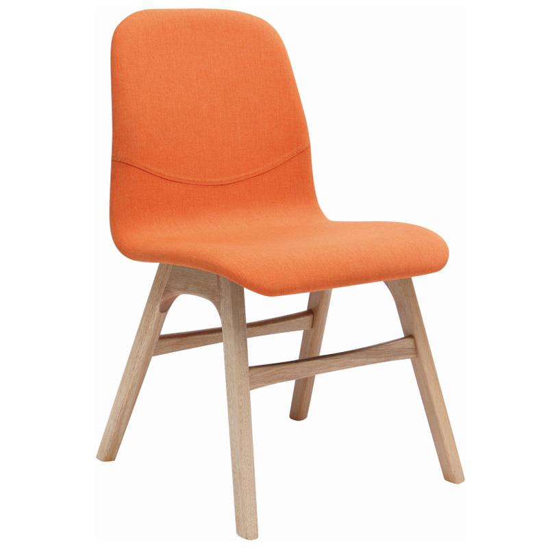 Ava Dining Chair - Oak + Tangerine
