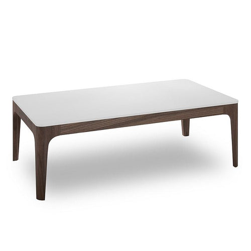 Lex Coffee Table - 120cm - White + Walnut