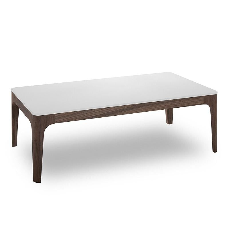 Lex Coffee Table - 120cm - White + Walnut