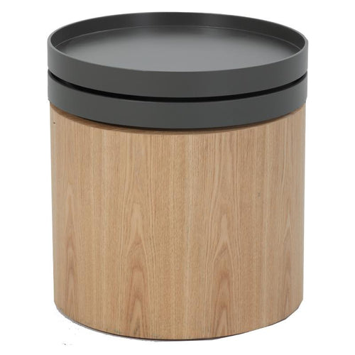 Jenson Side Table with Movable Trays - Ash + Dark Grey
