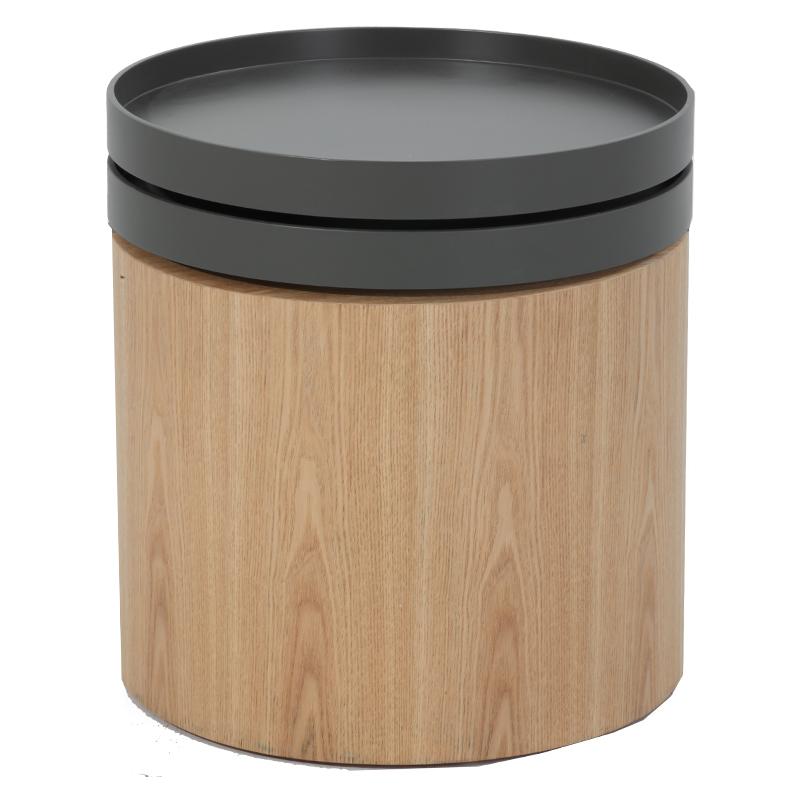 Jenson Side Table with Movable Trays - Ash + Dark Grey