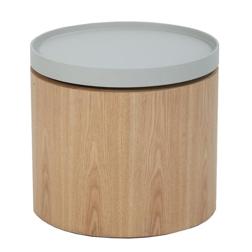 Carden Side Table with Grey Tray - Ash Veneer