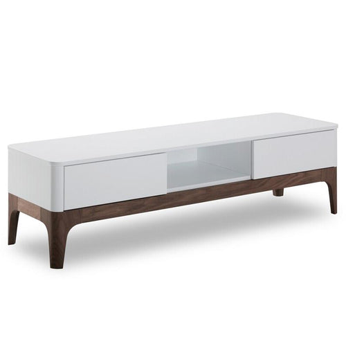 Lex TV Unit - 150cm - White + Walnut
