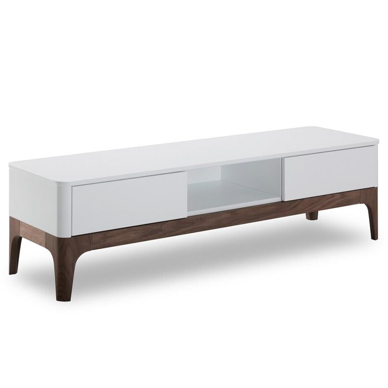 Lex TV Unit - 150cm - White + Walnut