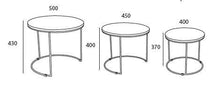 Set of 3 - Eligio Side Tables - 40-50cm - Oak + Black Metal