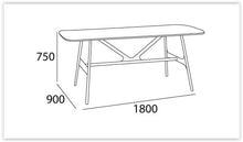 Fila Dining Table - 180cm - Black Ash + Grey