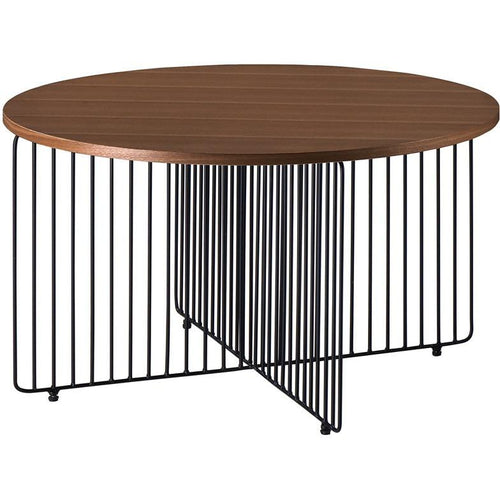 Hagen Coffee Table - 80cm - Walnut + Black
