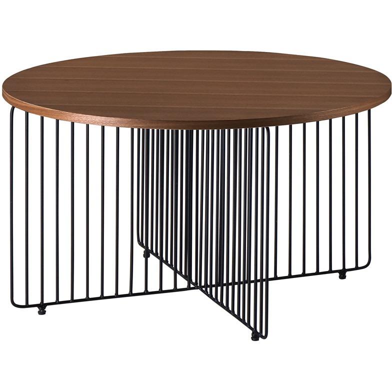 Hagen Coffee Table - 80cm - Walnut + Black