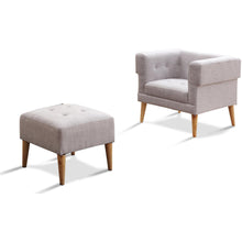 Cali Grey Fabric Chair & Ottoman,Living Room Furniture,Lounges,Lounge Suites & Chaises,Featured Products,Modern Furniture