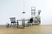 Icon Dining Table - 180cm - Black Ash + Walnut Laminate